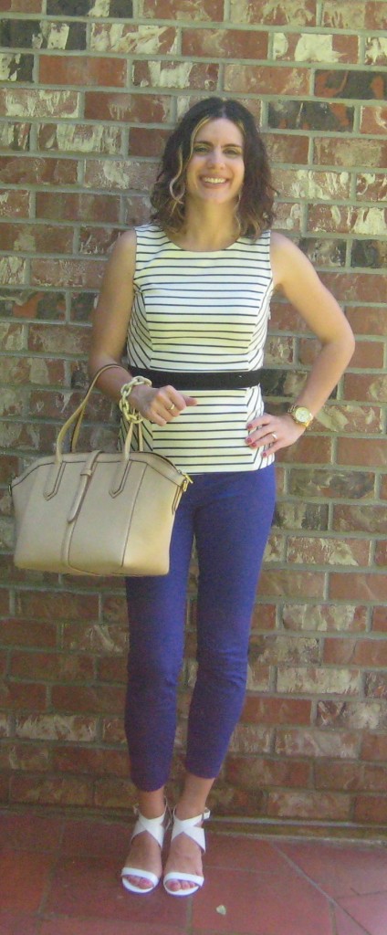 Black & White Stripe Peplum Top-Girl's Night